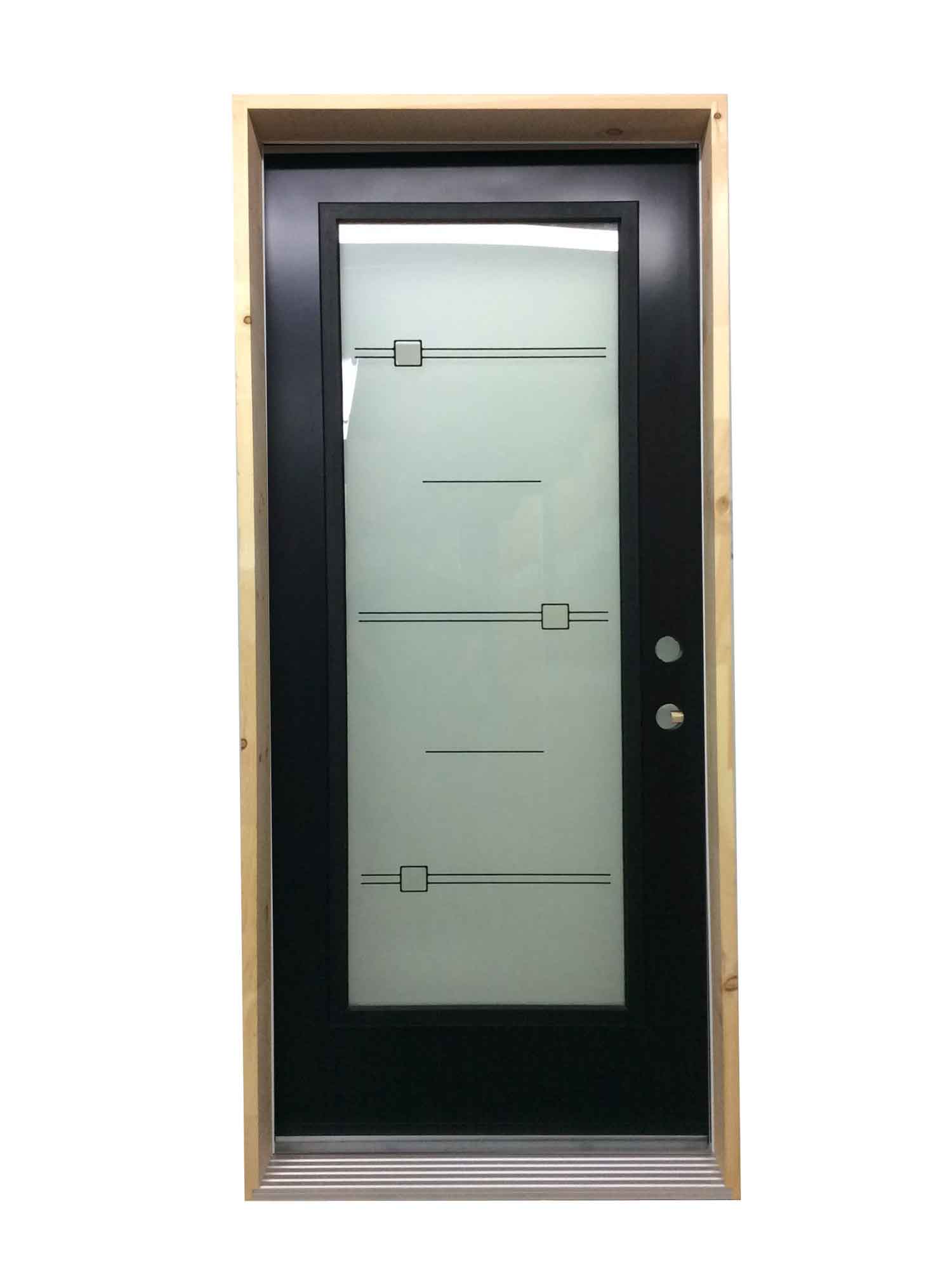 1096PSM Porte d'acier 34"G Noire 23x65