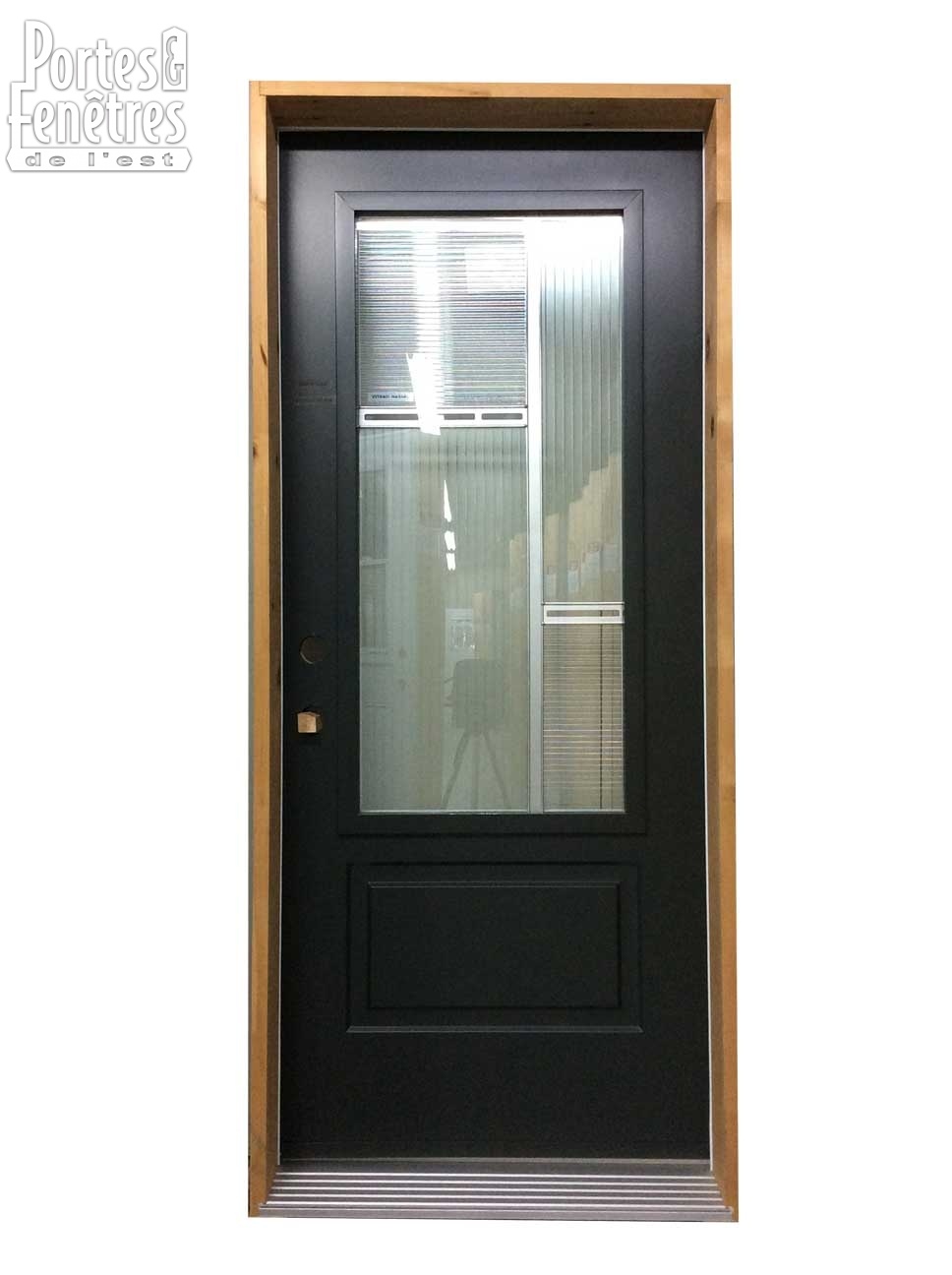 127PSM Porte d'acier 34" Droite Verre Nassau
