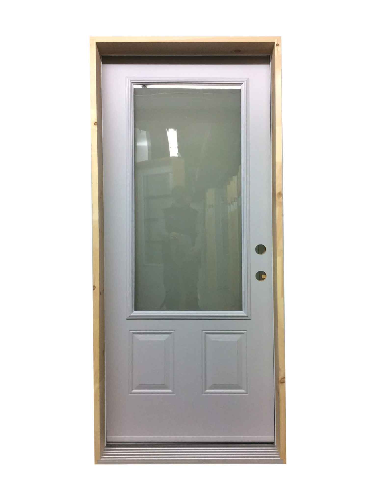 1199PSM Porte d'acier 34"G Blanche Texturé sablé 23x49