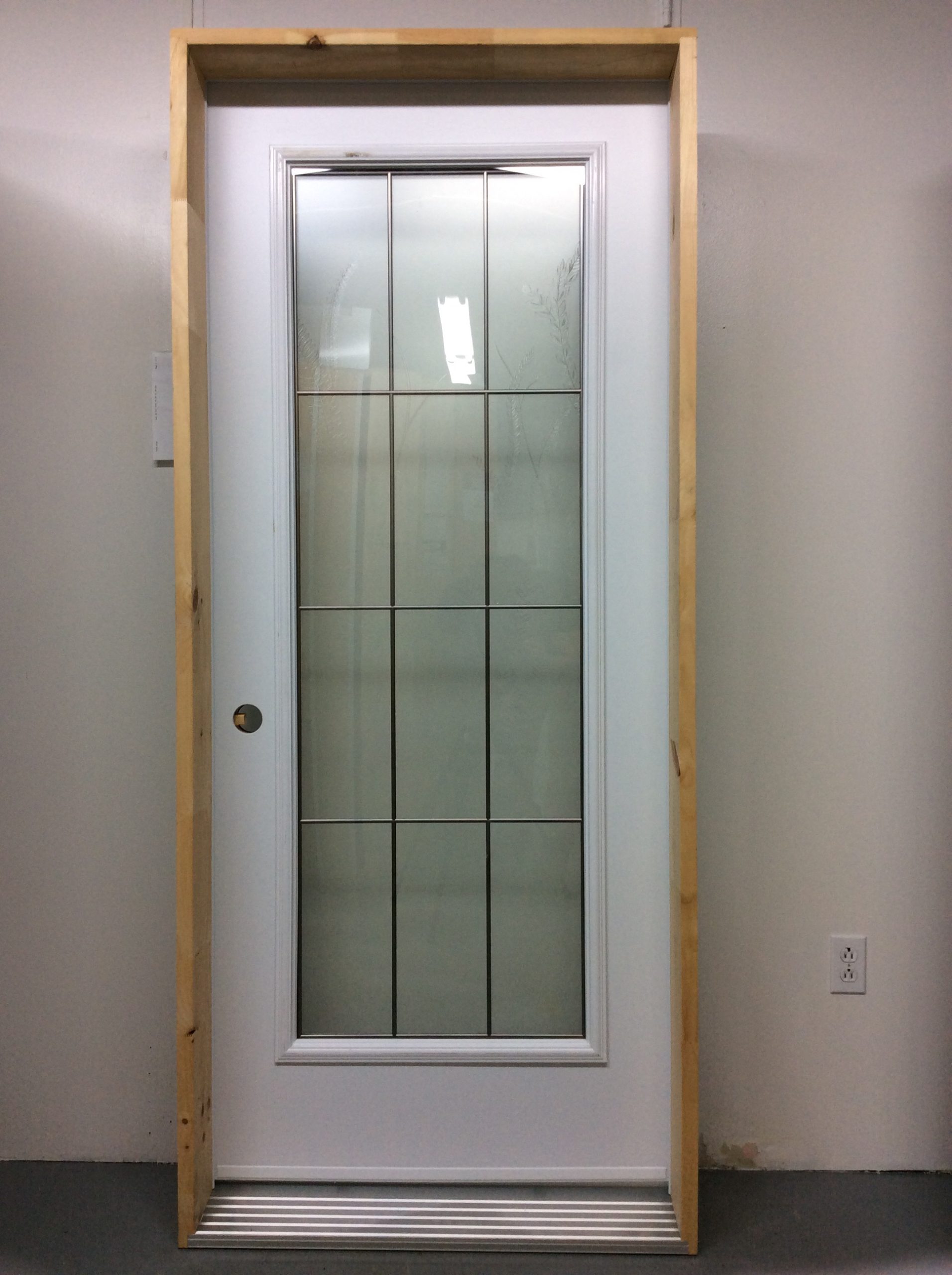 1186PA Porte d'acier 34"D Blanche Rainurées fleural attention poc penture milieu 21x65