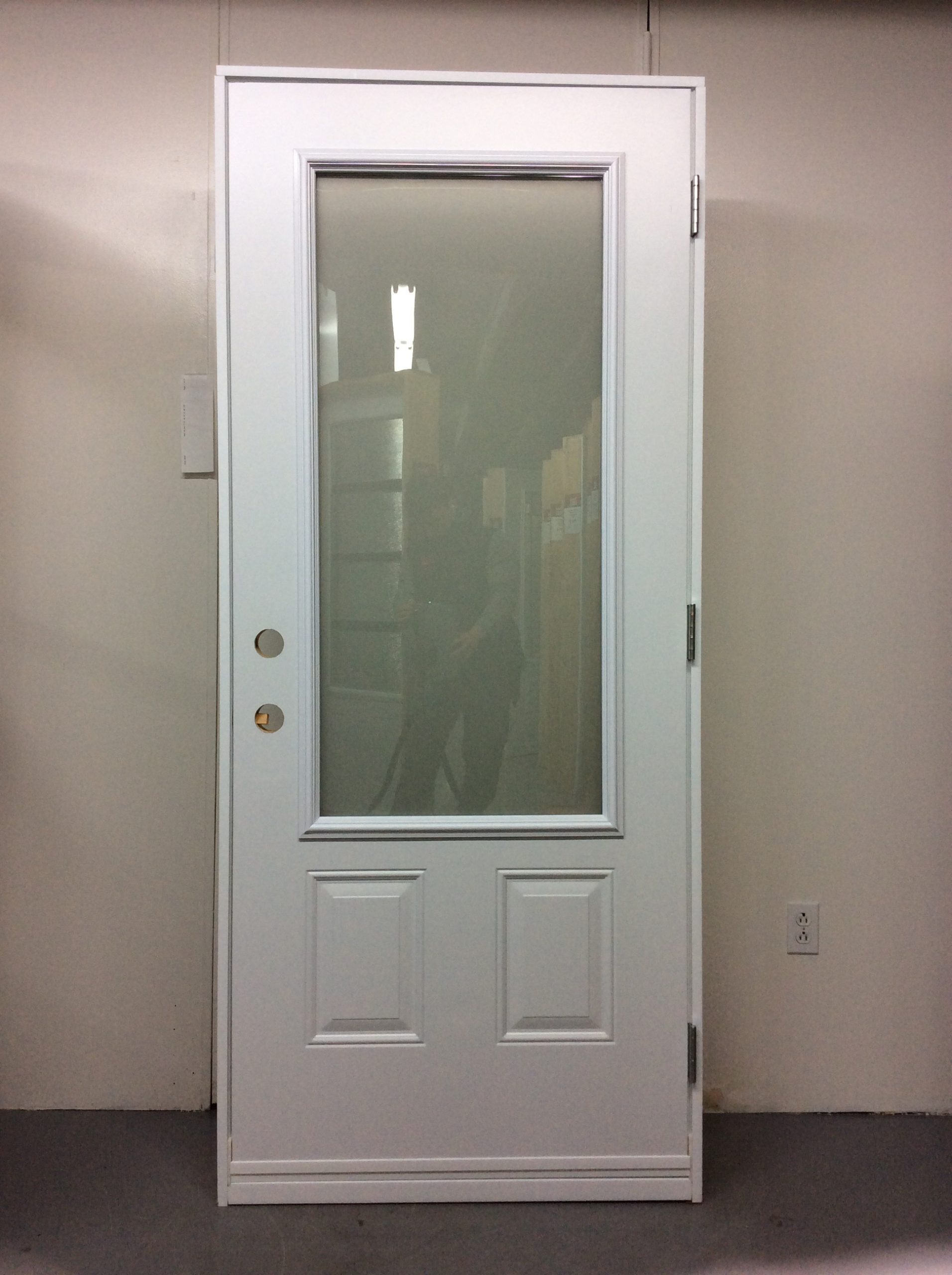 1199PSM Porte d'acier 34"G Blanche Texturé sablé 23x49 – Image 3