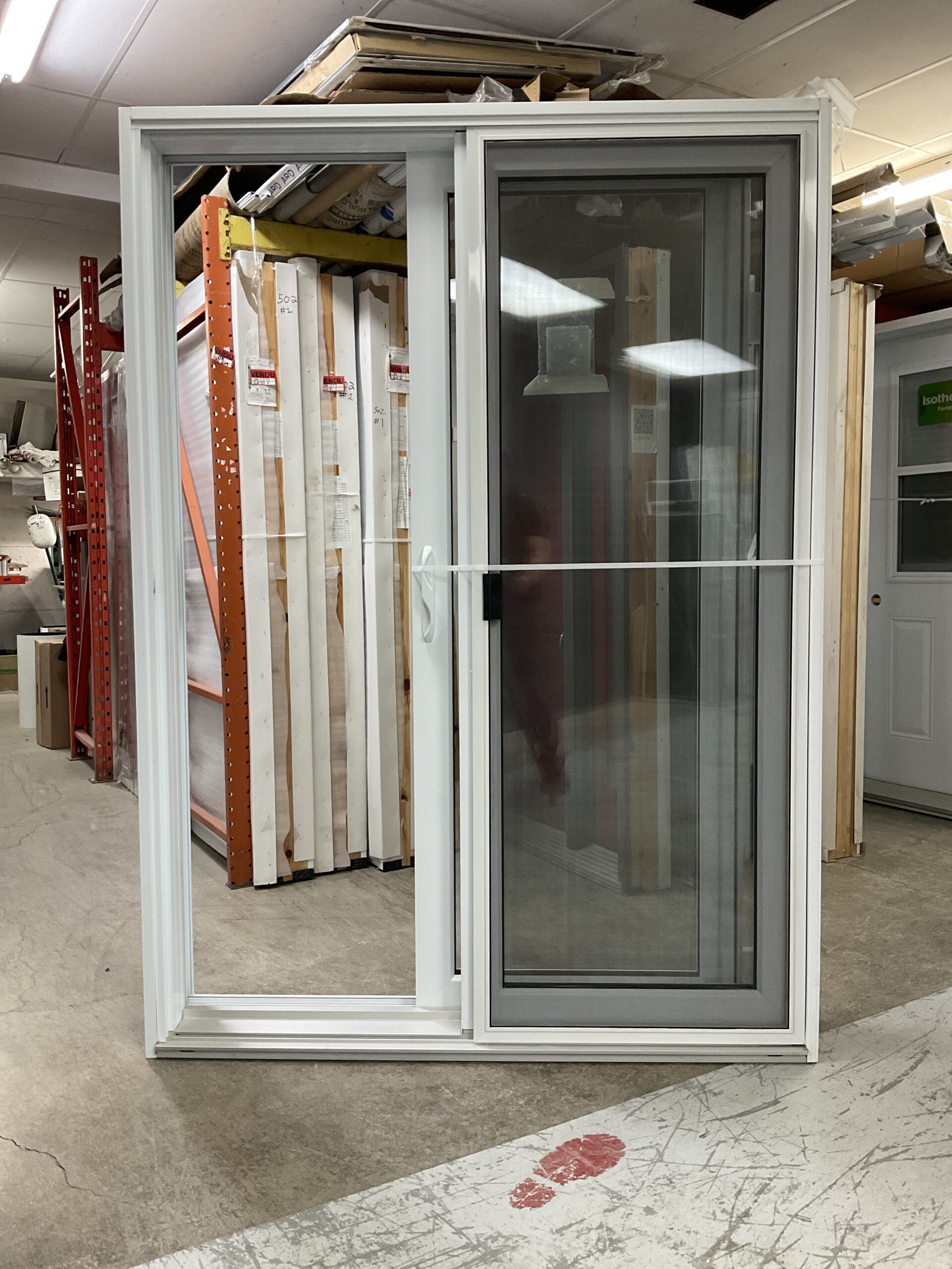 1357PP Porte patio PVC 5' Blanche 58 3/4x81 1/8 ouv. Gauche