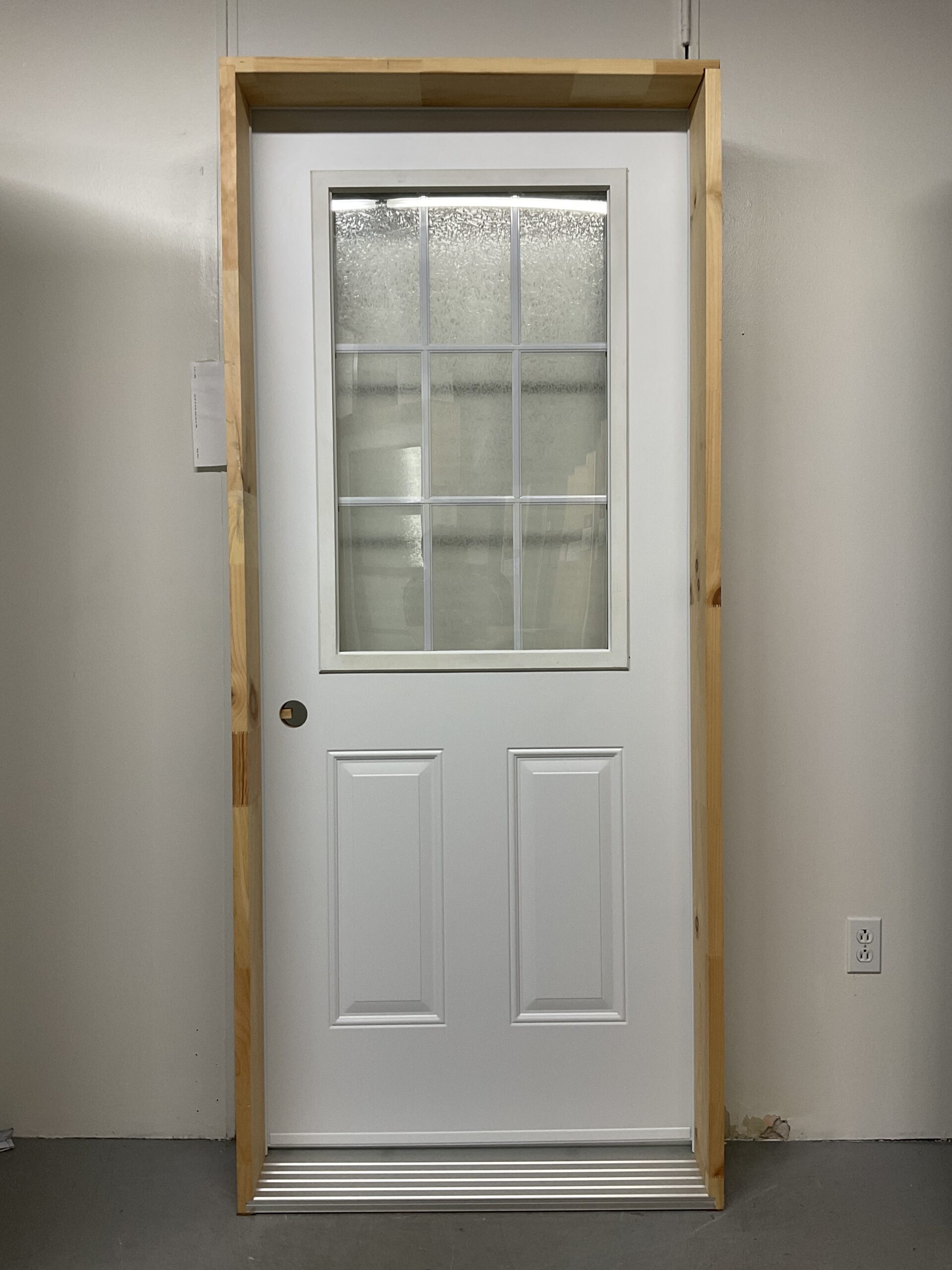 1396PA Porte d'acier 34"D Blanche Carrelage géorgien blanc verre glue chip 23x37