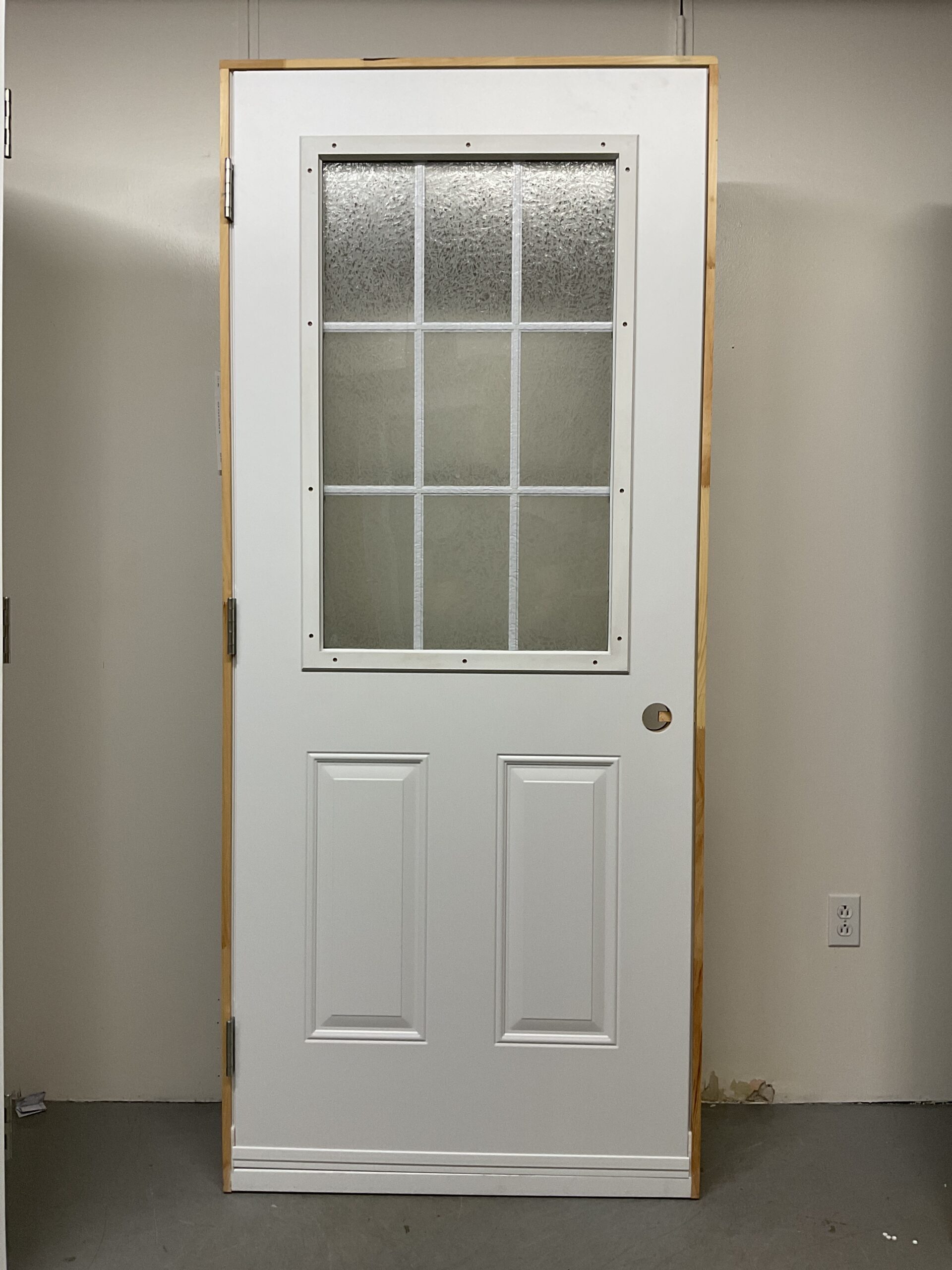 1396PA Porte d'acier 34"D Blanche Carrelage géorgien blanc verre glue chip 23x37 – Image 2