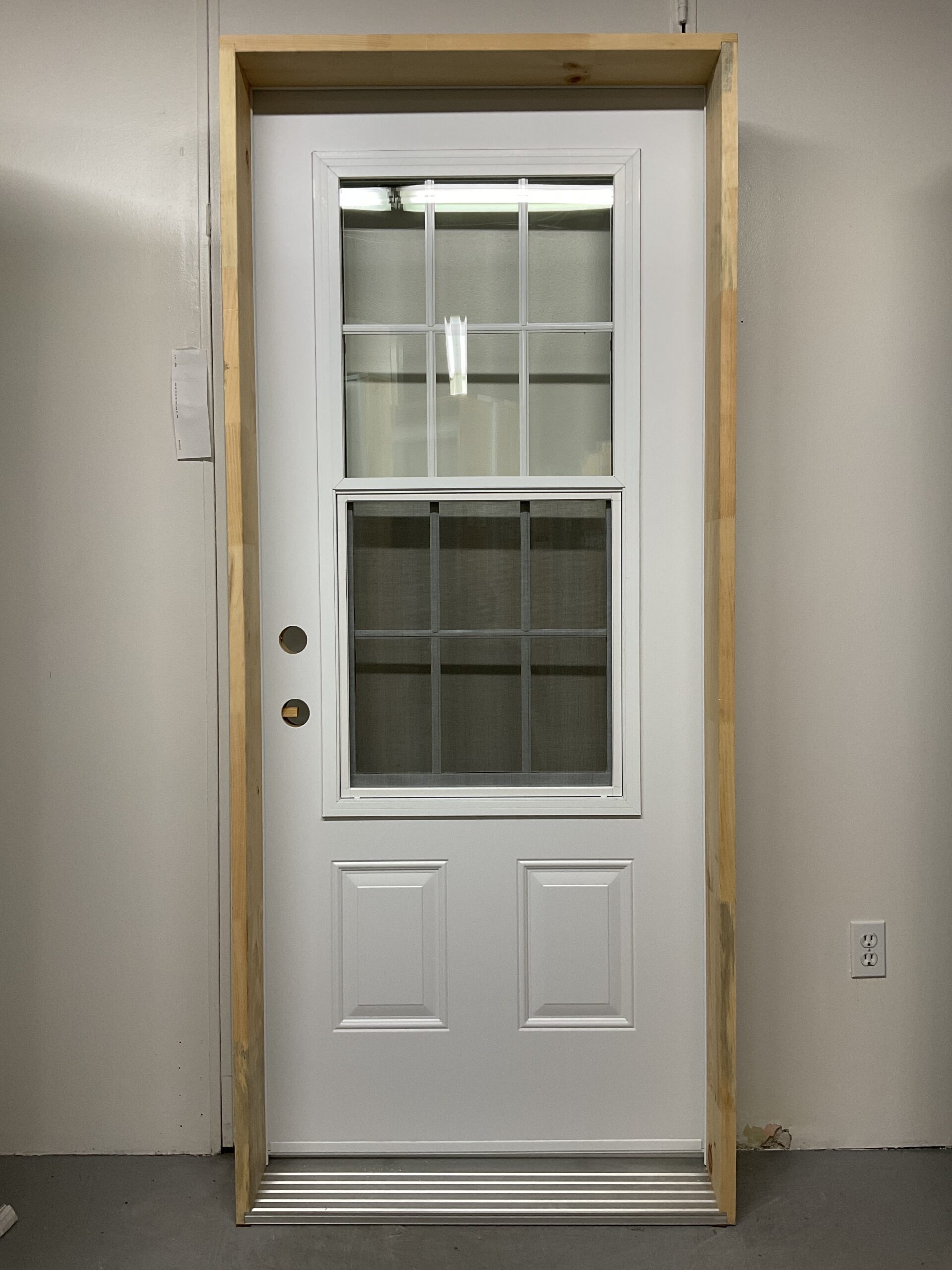 1407PA Porte d'acier 34"D Blanche Guillotine carrelage georgien moulure intérieur briser 23x49