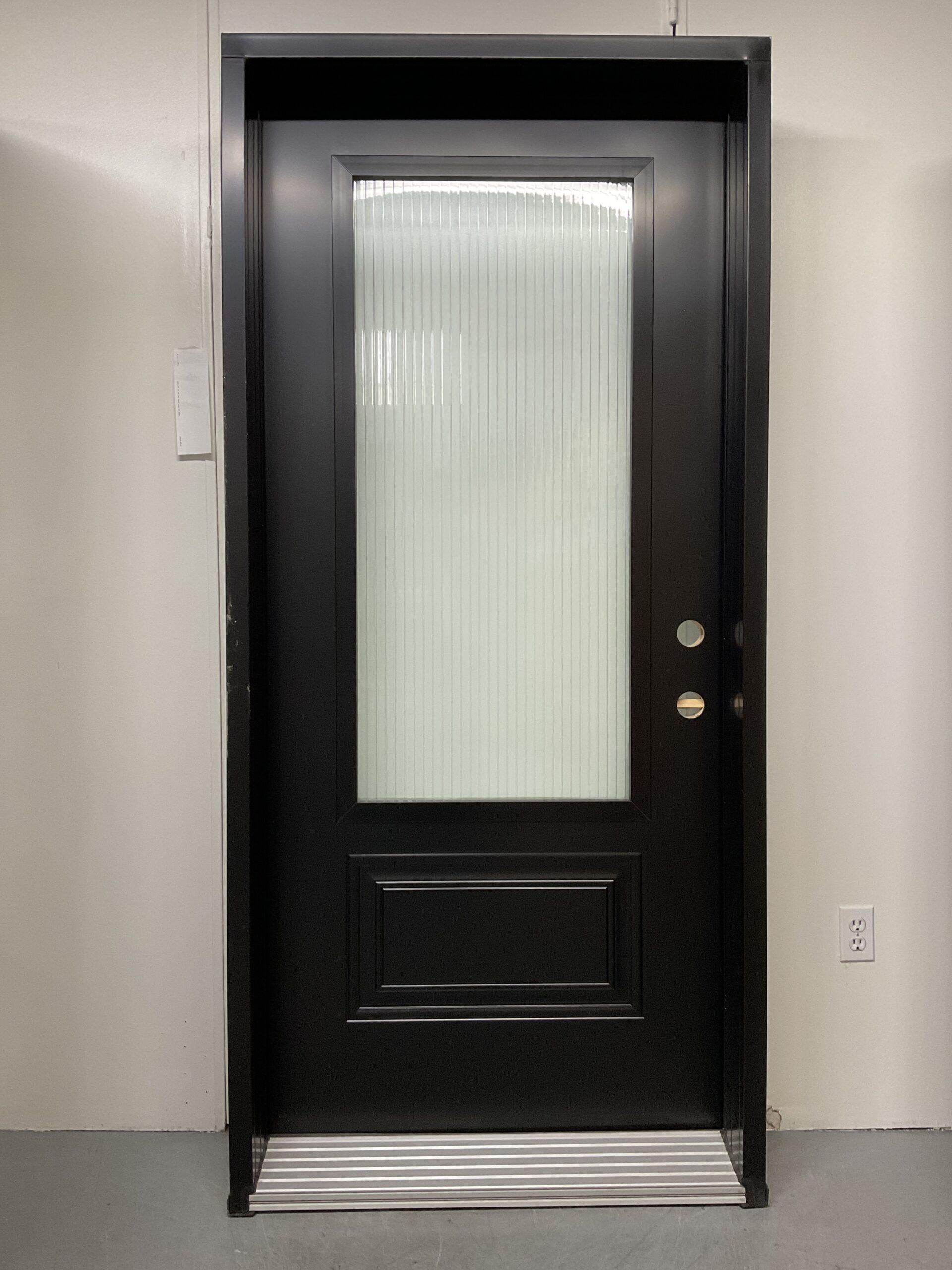 1430PA Porte d'acier 36"G Noire Verre style masterline slab orlean 23x49