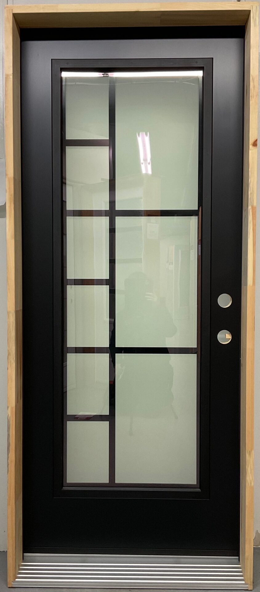 1447PSM Porte d'acier 34"G Noire Sablé tige noir 23x65