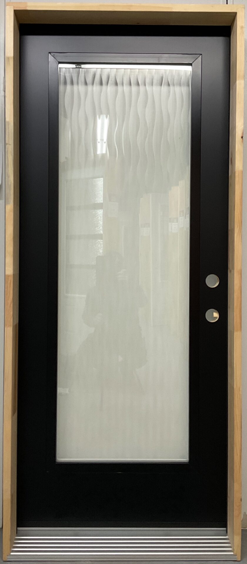 1448PSM Porte d'acier 34"G Noire Verre texturé 23x65
